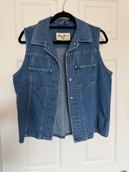 Eddie Bauer Jackets & Blazers - Eddie Bauer Medium Wash Denim Vest in Blue "vintage 90s"